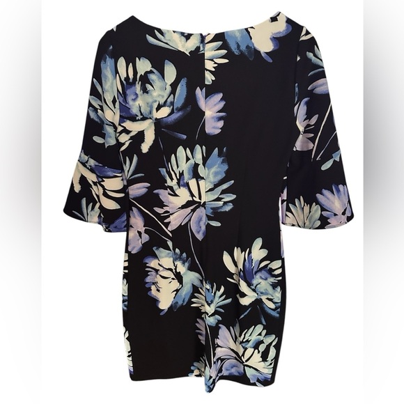 Vince Camuto Dark Navy Floral Print Dress size 8 - Picture 3 of 9